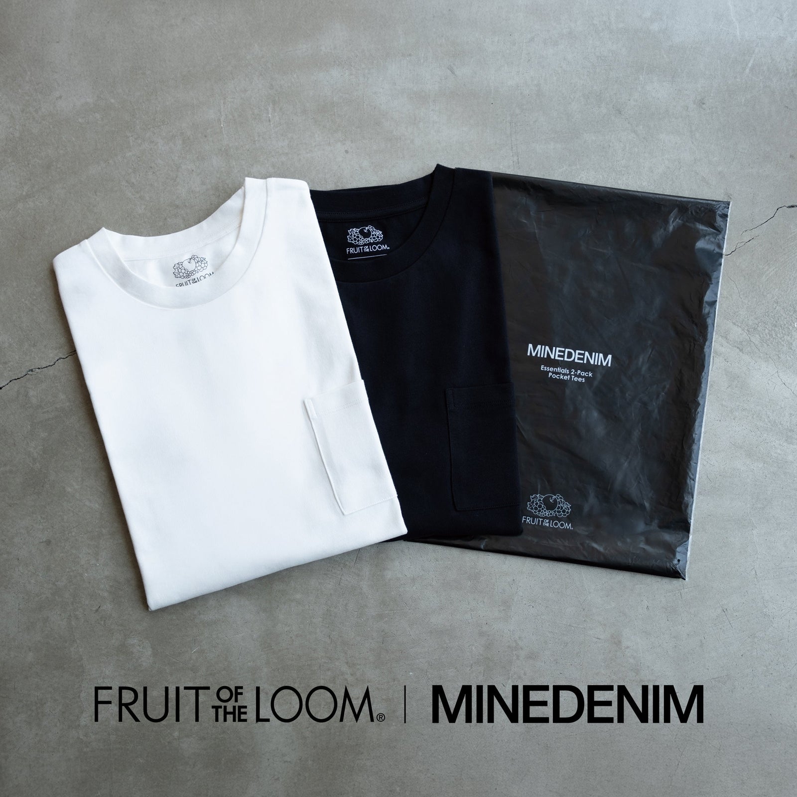 干場義雅 × Fruit of the Loom × MINEDENIM、「デニムに本当に似合うTシャツ」2枚組が発売